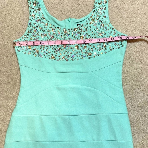 NWOT Deb Sequin Bodycon Party Dress Women Medium Mint Green - Picture 5 of 6